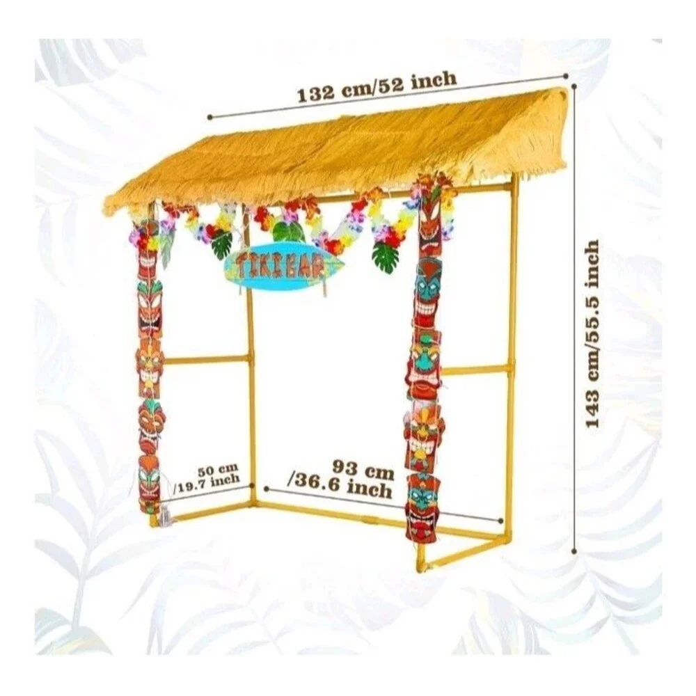 Tiki Bar Hut with Party Decorations Kit, Hut Bar, Tiki Party Decor